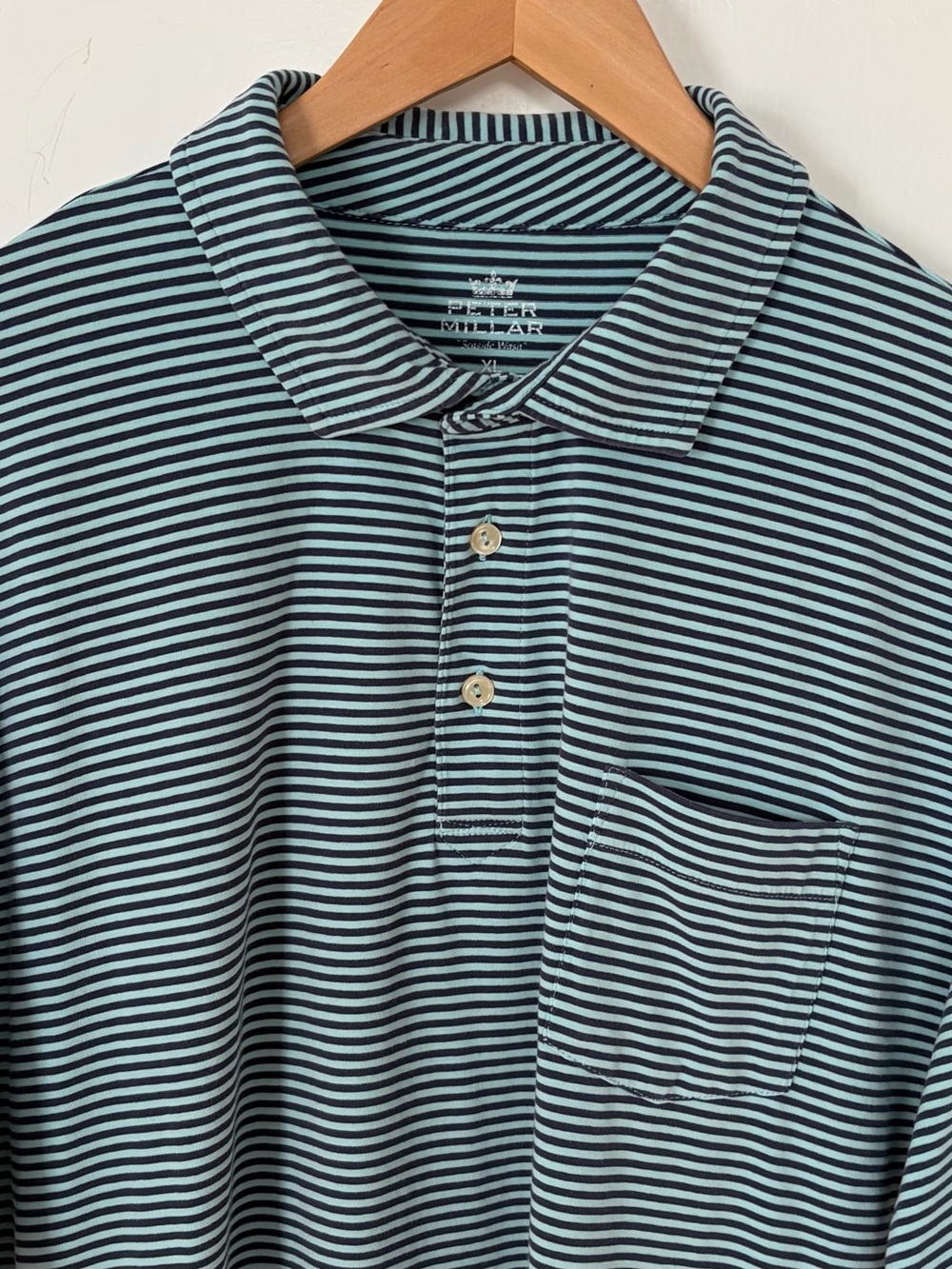 Peter Millar Seaside Wash Men’s Size XL Short Sleeve Striped Pattern Golf Polo
